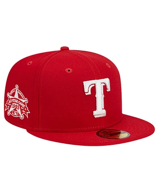 New Era Men's Red Texas Rangers Logo 59FIFTY Fitted Hat