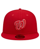 New Era Men's Red Washington Nationals Logo 59FIFTY Fitted Hat