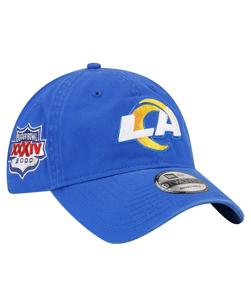 New Era Men's Royal Los Angeles Rams Distinct 9TWENTY Adjustable Hat