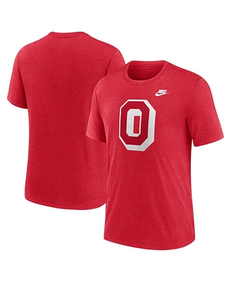 Nike Men's Heather Scarlet Ohio State Buckeyes Blitz Evergreen Legacy Primary Tri-Blend T-Shirt