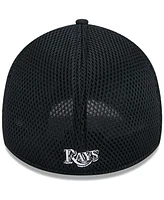 New Era Men's Tampa Bay Rays Evergreen Black White Neo 39THIRTY Flex Hat