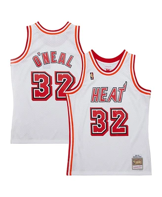 Mitchell & Ness Men's Shaquille O'Neal White Miami Heat 2007/08 Hardwood Classics Swingman Jersey