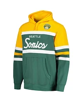 Mitchell & Ness Men's Green/Gold Seattle SuperSonics Head Coach Pullover Hoodie