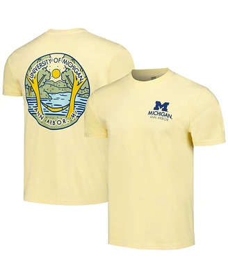 Image One Men's and Women's Gold Michigan Wolverines Scenic Comfort Colors T-Shirt