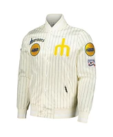 Pro Standard Men's Cream Seattle Mariners Cooperstown Collection Pinstripe Retro Classic Satin Full-Snap Jacket