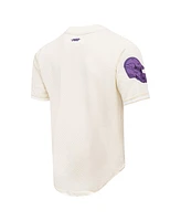 Pro Standard Men's Justin Jefferson Cream Minnesota Vikings Name Number Triple Tonal Button-Up Baseball Jersey