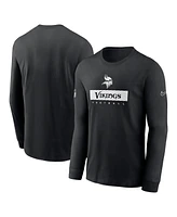 Nike Men's Black Minnesota Vikings Sideline Performance Long Sleeve T-Shirt