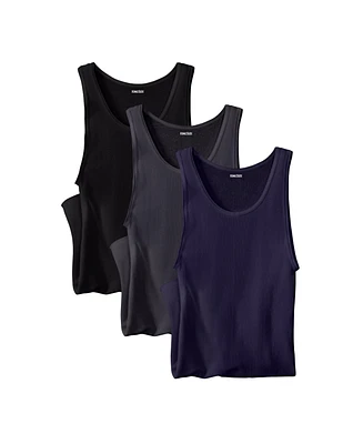 KingSize Big & Tall Ribbed Cotton Tank Undershirt 3-Pack