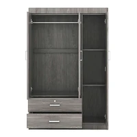 Streamdale Furniture 3-Door Mirror Wardrobe with shelves, Gray