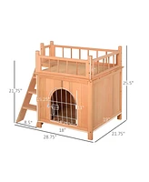 Streamdale Furniture Elevated Outdoor Cat Condo with Enclosed House and Lounging Patio