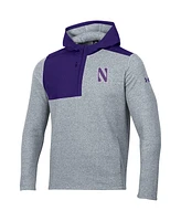 Under Armour Men's Gray Northwestern Wildcats Survivor Fleece Hoodie Quarter-Zip Jacket