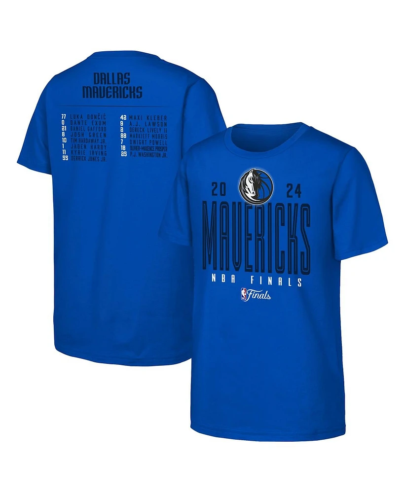 Fanatics Big Boys and Girls Royal Dallas Mavericks 2024 Nba Finals Roster T-Shirt