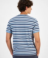 Sun + Stone Men's Buddy Short Sleeve Striped Henley Shirt, Created for Macy's