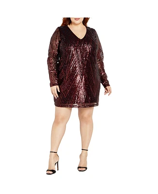 City Chic Women's Micah Sequin Dress