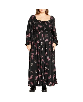 City Chic Plus Cassie Floral Maxi Dress