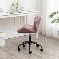 Streamdale Furniture Diamond Tufted Adjustable Swivel Office Chair, Mauve