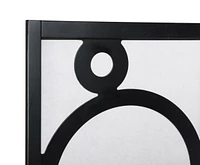 Arvada 4-Panel Wood Room Divider with Circle Pattern