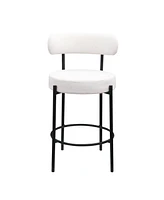 Simplie Fun Modern Kitchen Counter Height Bar Stools with Boucle Fabric Curved Back