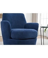 Streamdale Furniture 360° Swivel Modern Velvet Fabric Armchair with Spongy Seat