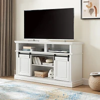 Streamdale Furniture Antique White Tv Stand with Cable Management up to 65" TVs