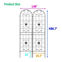 Extendable Metal Garden Trellis, 40", Rust-Resistant, for Climbing Plants