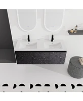 Simplie Fun 48'' Floating Wall-Mounted Bathroom Vanity & Soft-Close Cabinet Door, Kd-Package