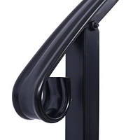 Durable Steel Pipe 3-Step Handrail for Concrete Steps, Black