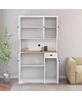 E1 Mdf Kitchen Buffet Cabinet with Adjustable Shelves and Uv Painting