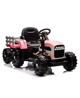 Streamdale Furniture Real Farm Vehicle Ride-On Car with Rc, Music, Led Lights