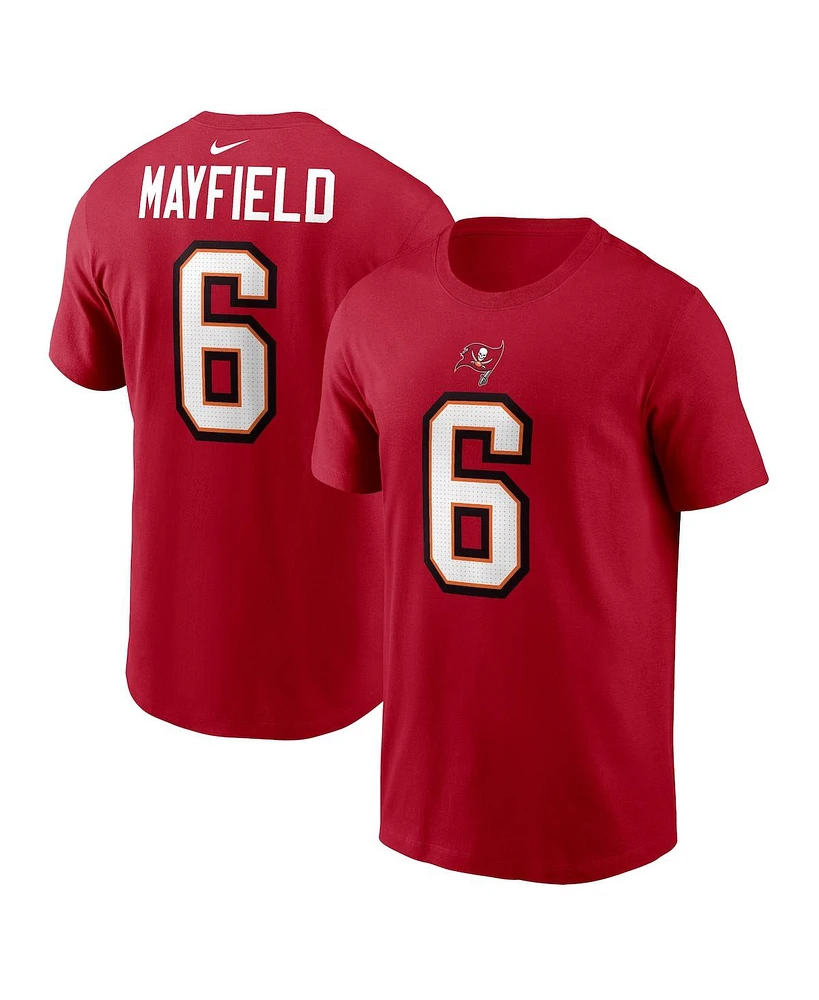 Nike Men's Baker Mayfield Red Tampa Bay Buccaneers Player Name Number T-Shirt