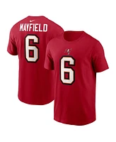 Nike Men's Baker Mayfield Red Tampa Bay Buccaneers Player Name Number T-Shirt