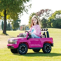 Simplie Fun Official Licensed 24V Chevrolet Silverado Ride-On Truck with 4WD