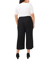 Vince Camuto Plus Solid Zipper-Pocket Culotte Pants