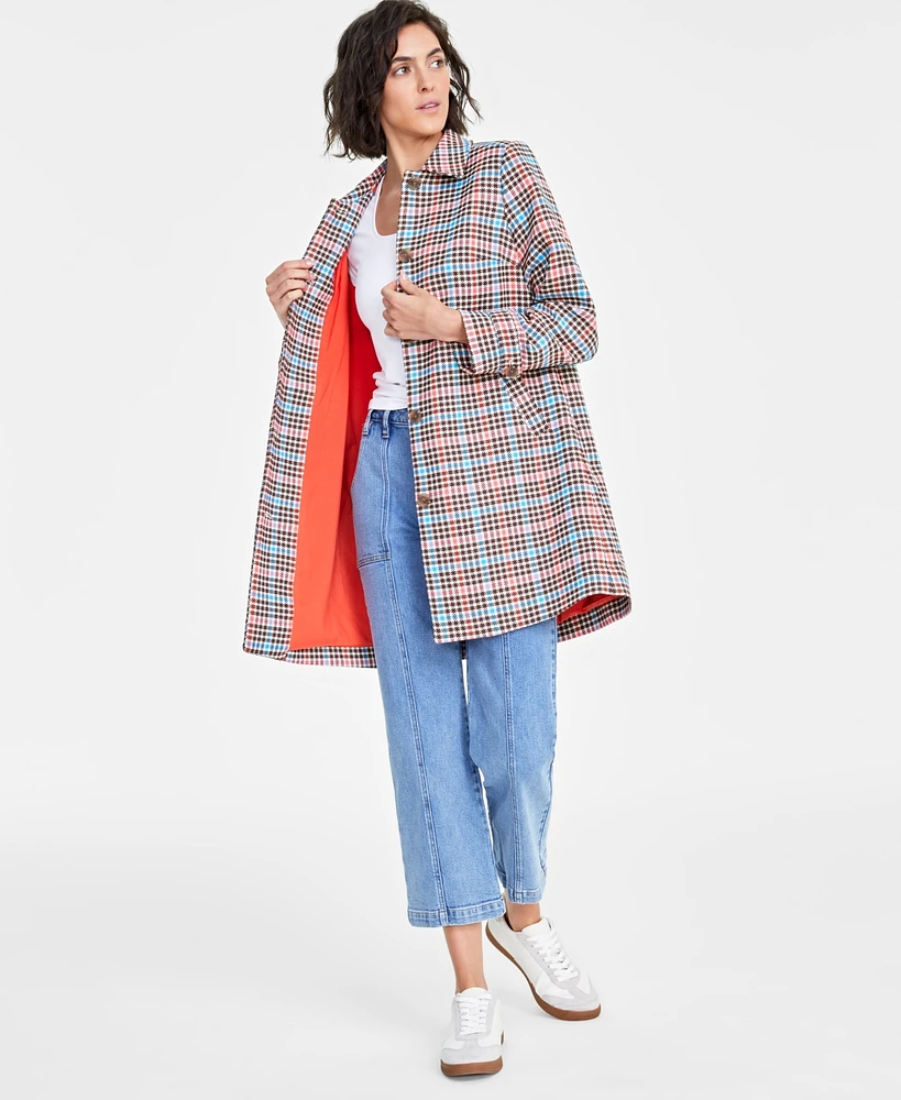 On 34th Women's Plaid Car Coat, Created for Macy's