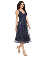 Dress the Population Women's Elisa Embroidered Sequined