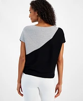 T Tahari Women's Colorblocked Cap-Sleeve Sweater