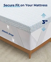 Unikome 3" Ultra Soft Memory Foam Quilted Down Alternative Mattress Pad