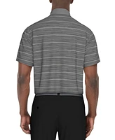 Pga Tour Men's Broken Stripe Jacquard Short0Sleeve Golf Polo Shirt