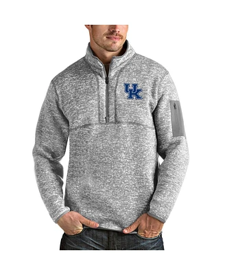 Antigua Men's Heathered Gray Kentucky Wildcats Fortune Half-Zip Pullover Jacket