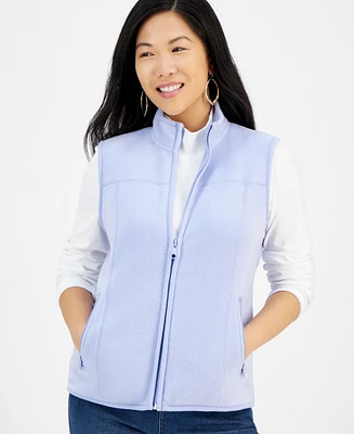 Style & Co Petite Polar Fleece Vest, Created for Macy's