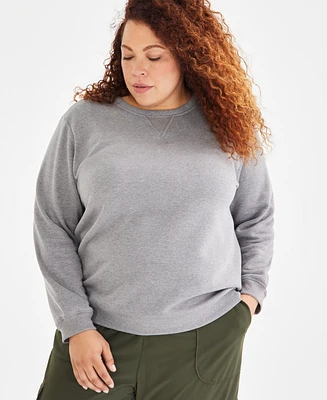 Style & Co Plus Size Heather Fleece Sweatshirt, Created for Macy's