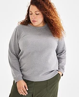 Style & Co Plus Size Heather Fleece Sweatshirt, Created for Macy's