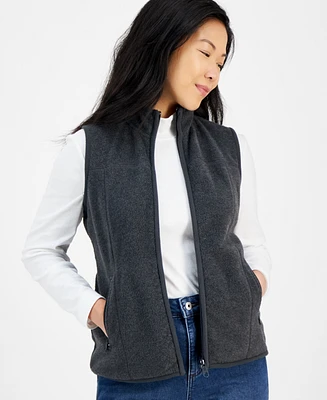 Style & Co Petite Polar Fleece Vest, Created for Macy's