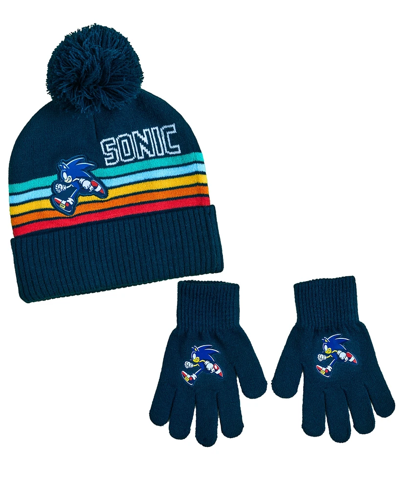 Sonic Big Boys Hat and Gloves Set 2 Pc