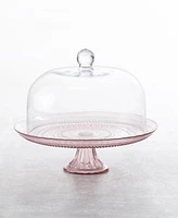 Fortessa Jupiter Pink 13" Cake Stand and Dome Set