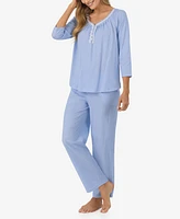 Aria Women's 2-Pc. Cotton Printed 3/4-Sleeve Pajama Set