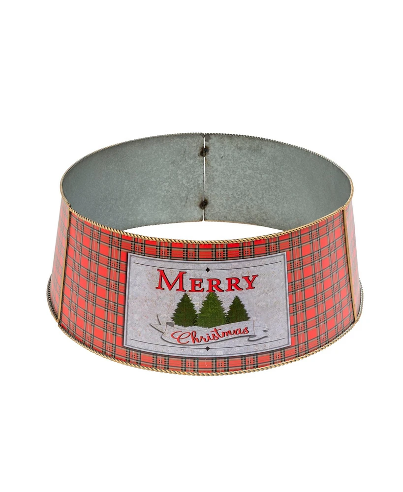 Gerson Internationall Merry Christmas Buffalo Plaid Tree Collar