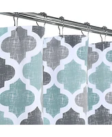 Caromio Quatrefoil Print Cotton Blend Fabric Shower Curtain