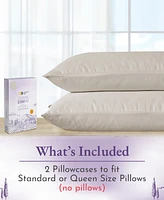 Luxury 1000 Thread Count Pillowcases, 100% Cotton Sateen Weave, Set Of 2 Classic Style Pillow Cases King Fits Pillows
