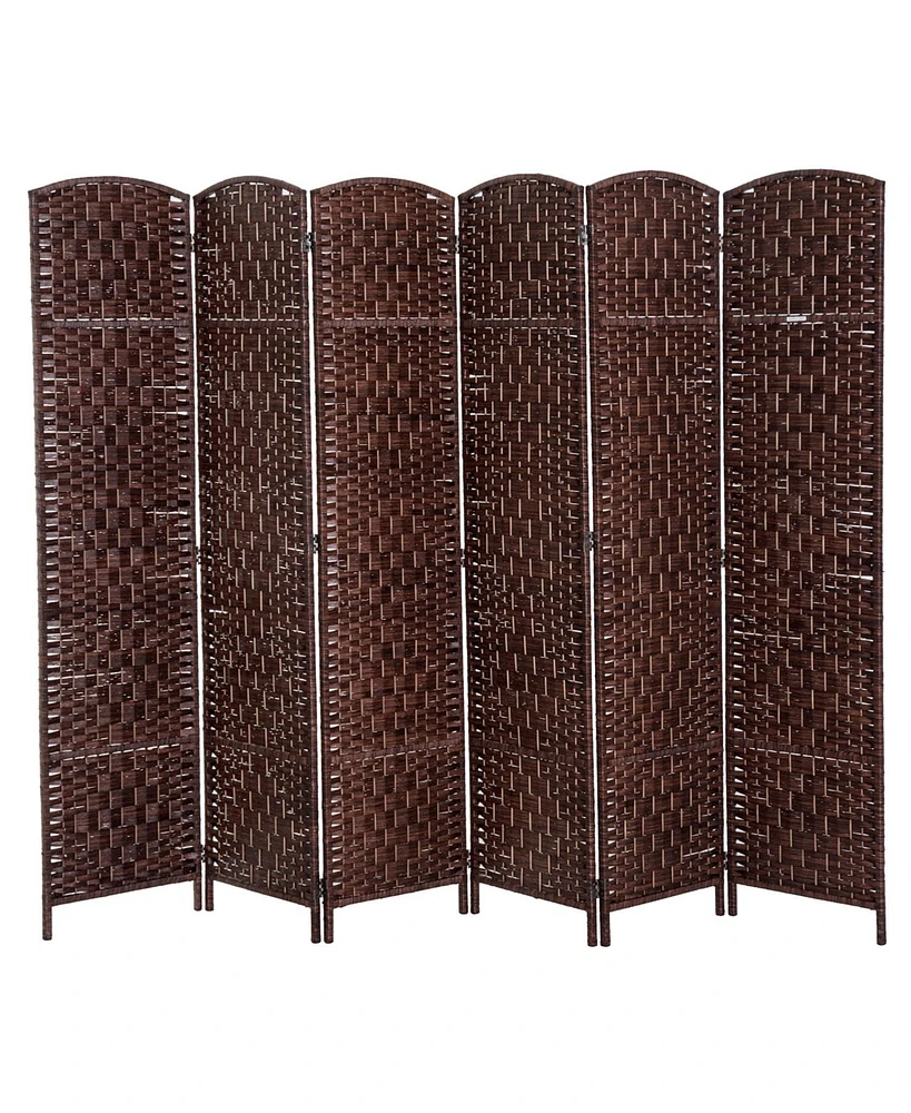 Homcom Panel Resin Wicker Folding Room Divider Privacy Screen Home Office